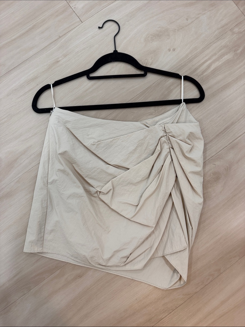 Amanda Uprichard Women’s Asymmetric Ruched Mini Skirt with shorts